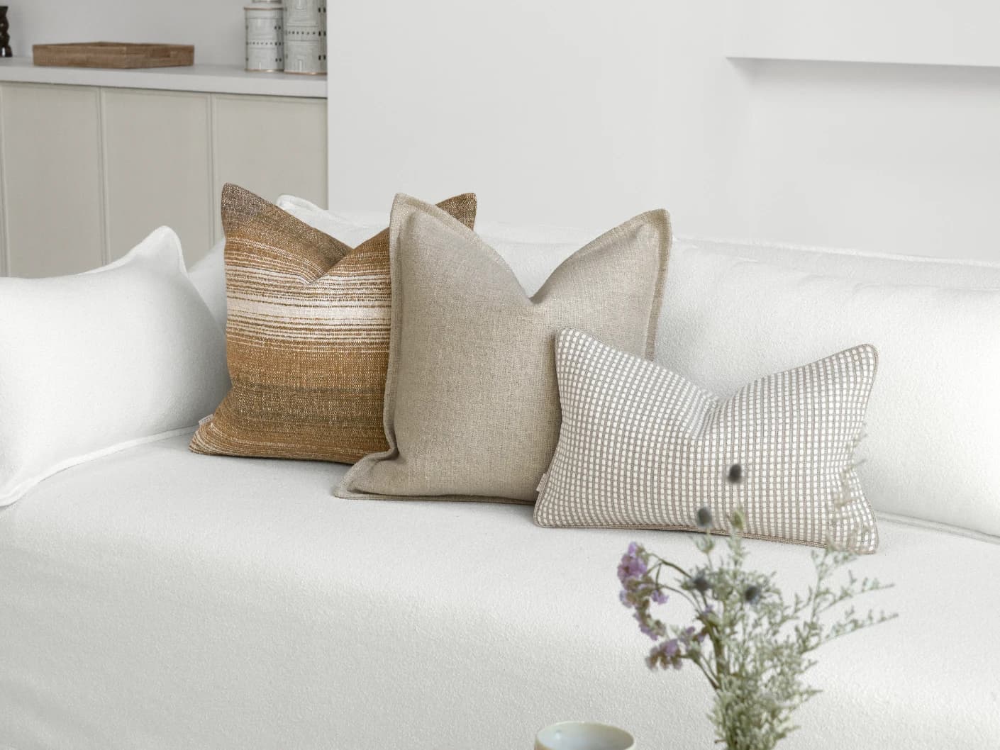 Chandler Bundle bundle cushions, shown in a lifestyle front view