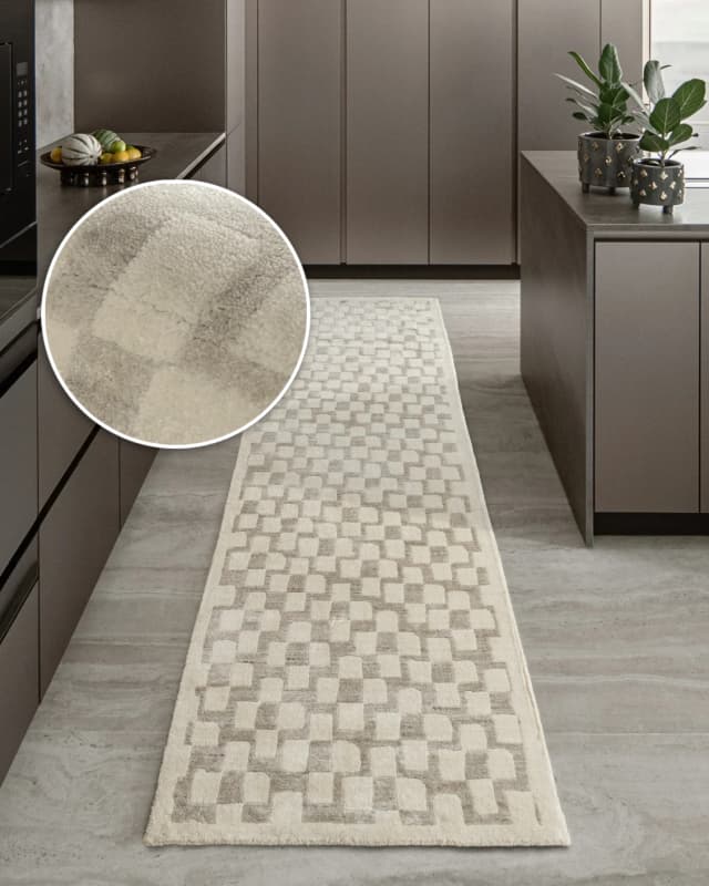 Chess Dune Runners carpet in taupe and beige, shown in a lifestyle front view as image 2