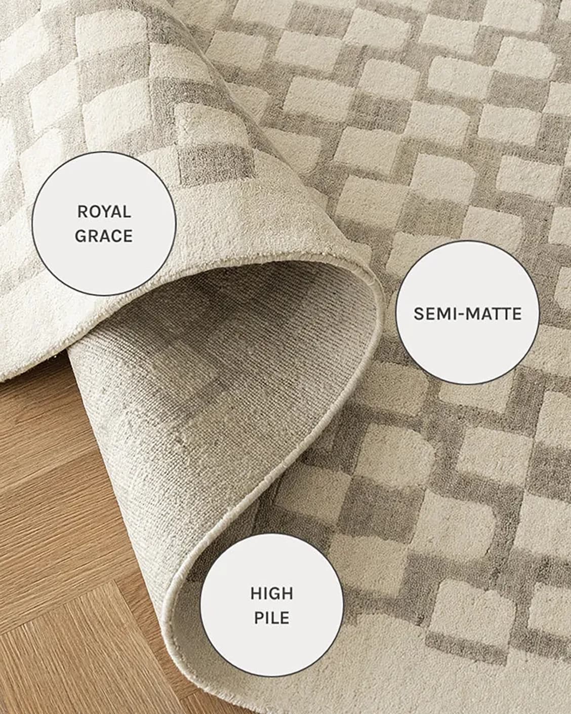 Chess Dune carpets in dune, taupe and beige, shown in a close-up as image 13