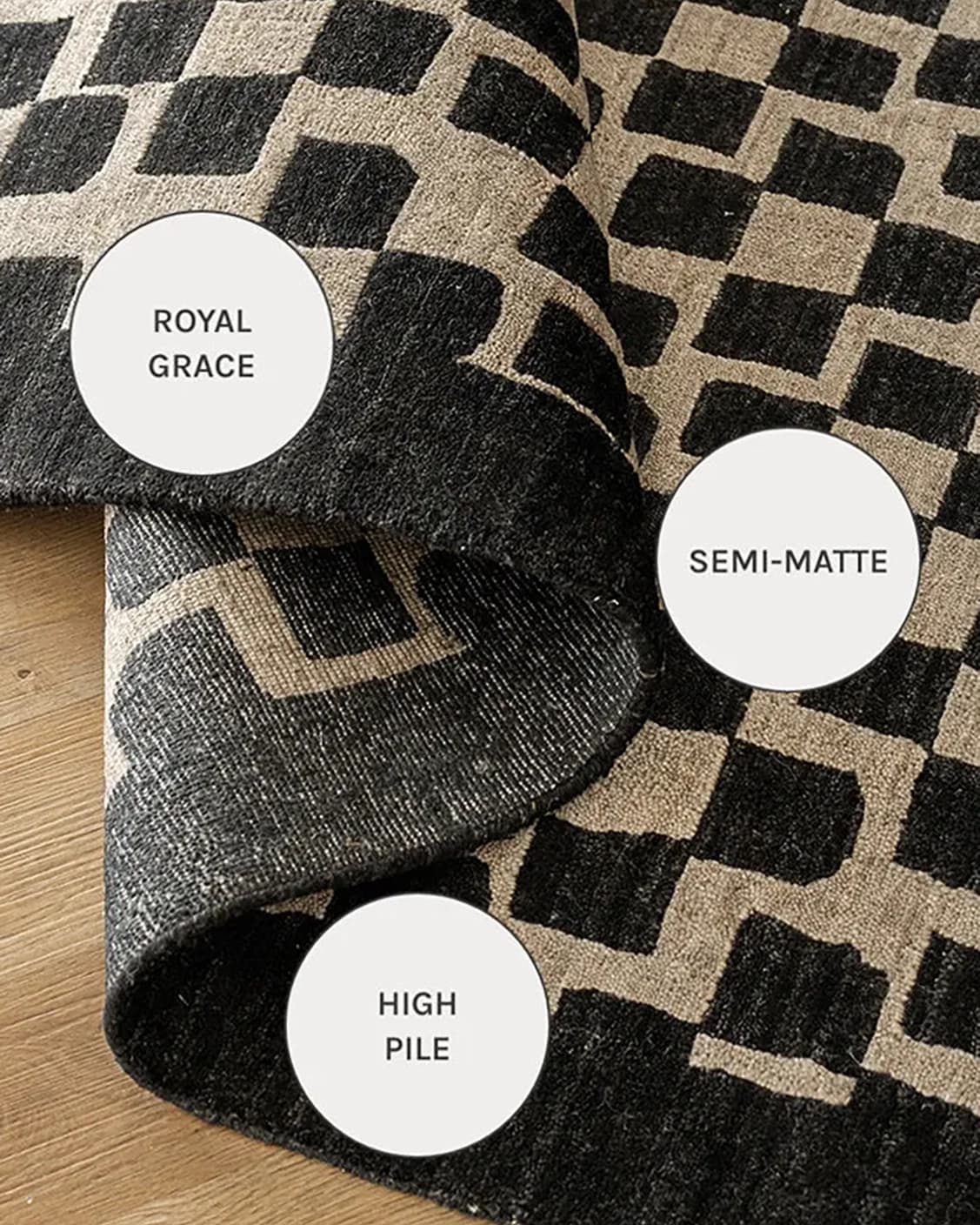 Chess Ebony carpets in ebony, beige and black, shown in a close-up as image 13