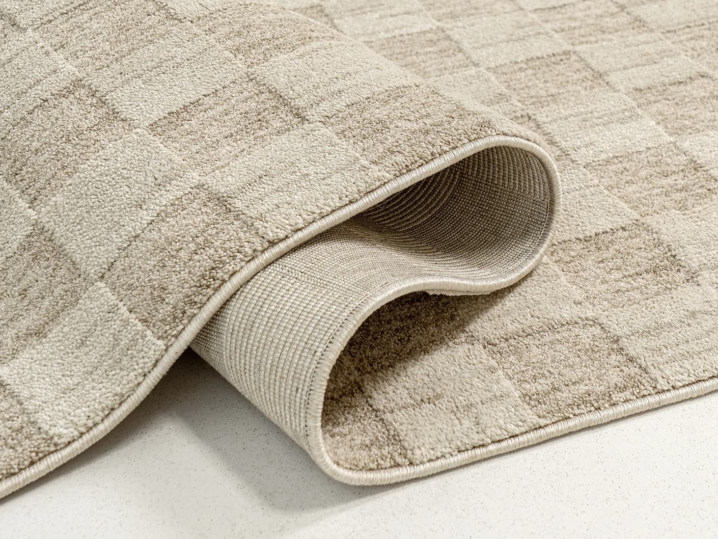 Cindy Sandy Runners carpets in sandy and beige, shown in a product close-up view