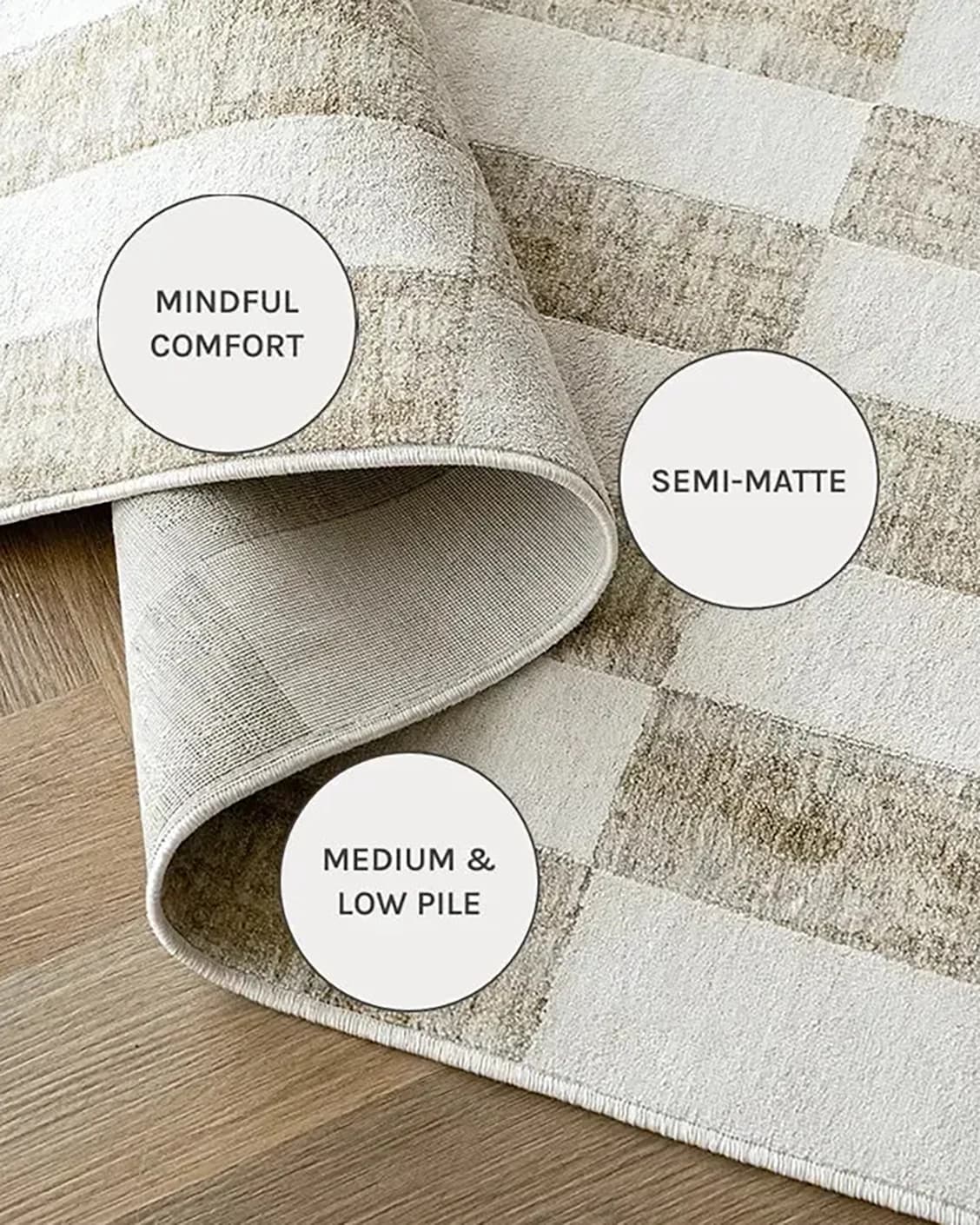 Cindy Tan carpets in tan, taupe and beige, shown in a close-up as image 6