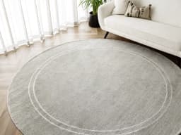 Colin Alba Runners carpet in white and grey, shown in a lifestyle front view