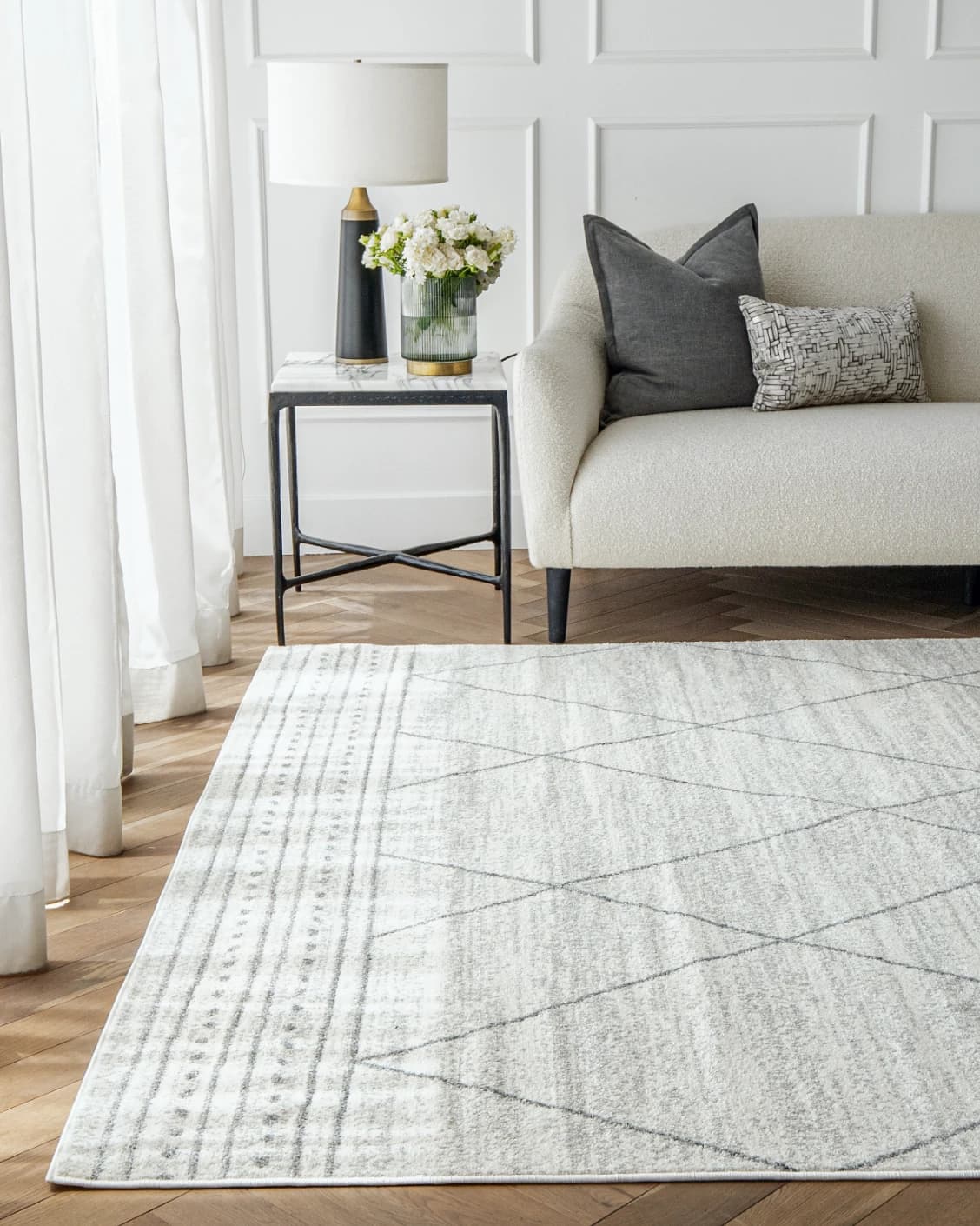 Conrad Bianca carpets in grey and white, shown in a lifestyle front view as image 2