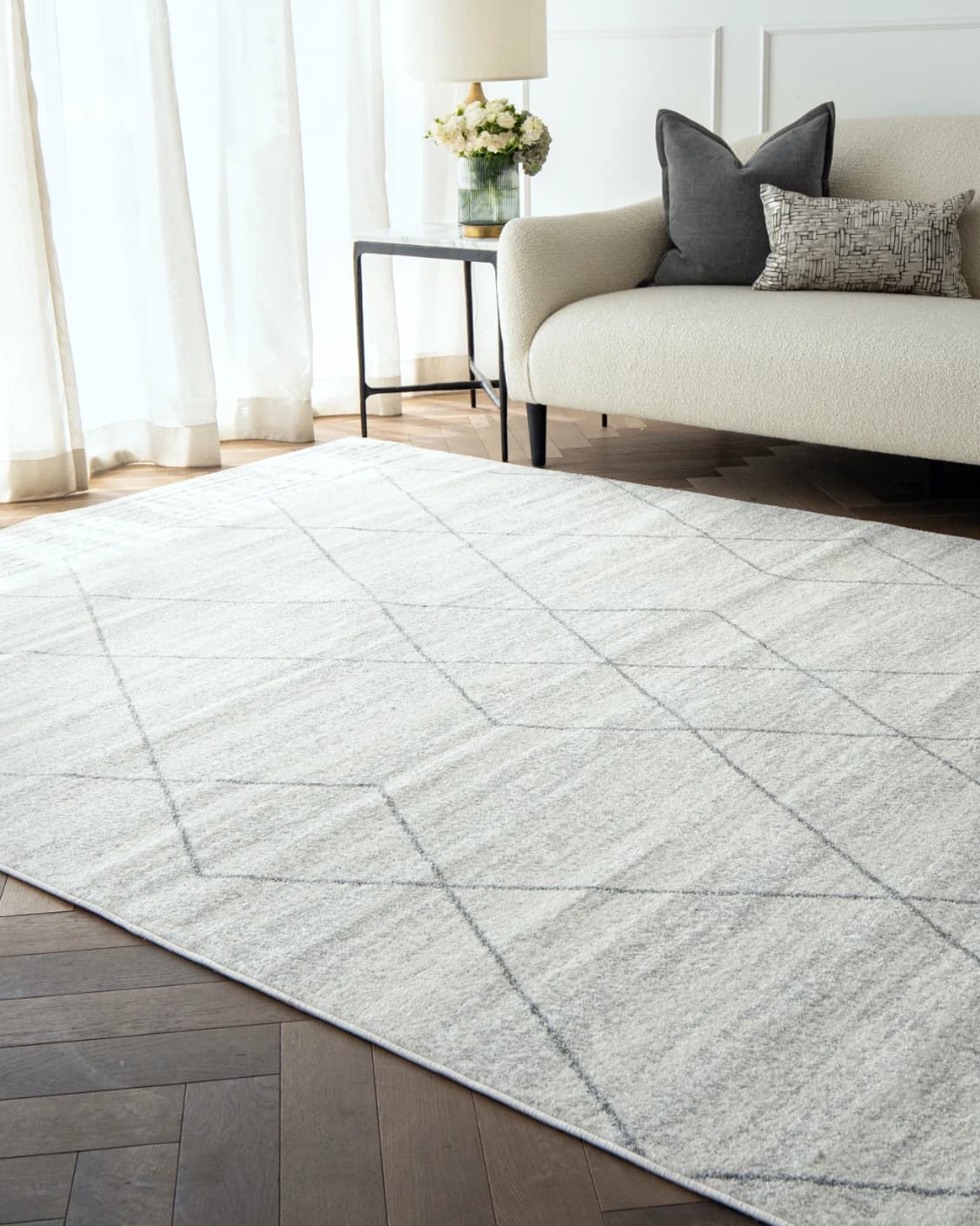 Conrad Bianca carpet in grey and white, shown in a product right view as image 10
