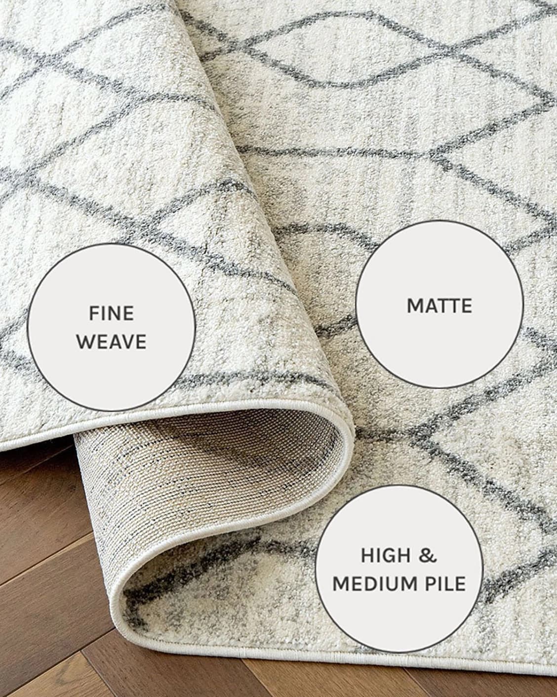 Conrad Lily carpets in ivory and grey, shown in a close-up as image 10