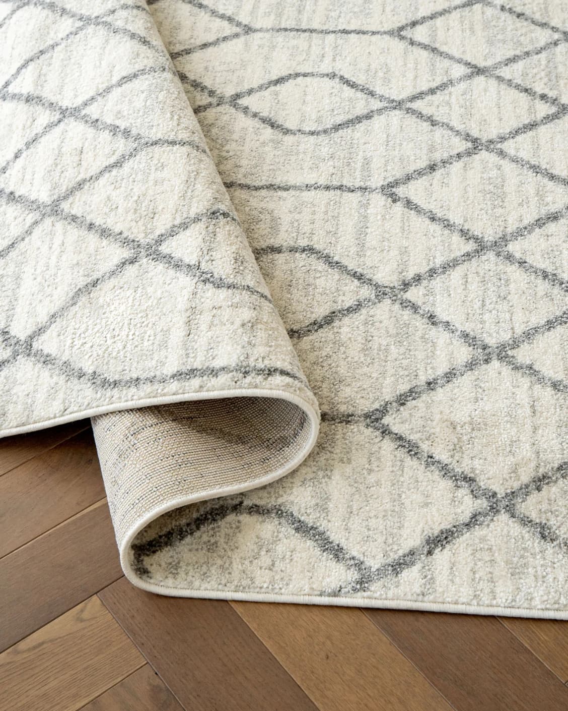 Conrad Lily carpet in ivory and grey, shown in a product top view as image 9