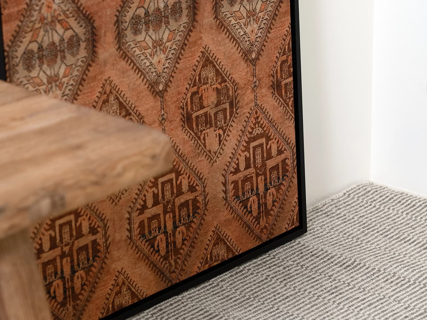 Terracotta canvas in brown, shown in a lifestyle close-up as image 2