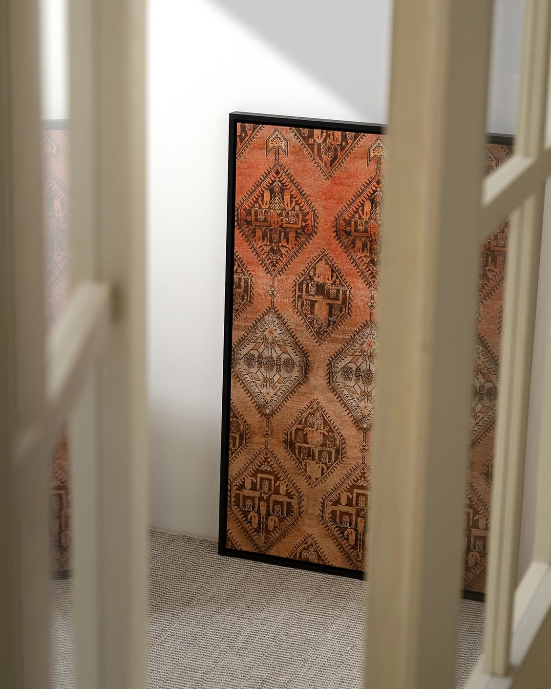 Terracotta canvas in brown, shown in a lifestyle top view as image 5