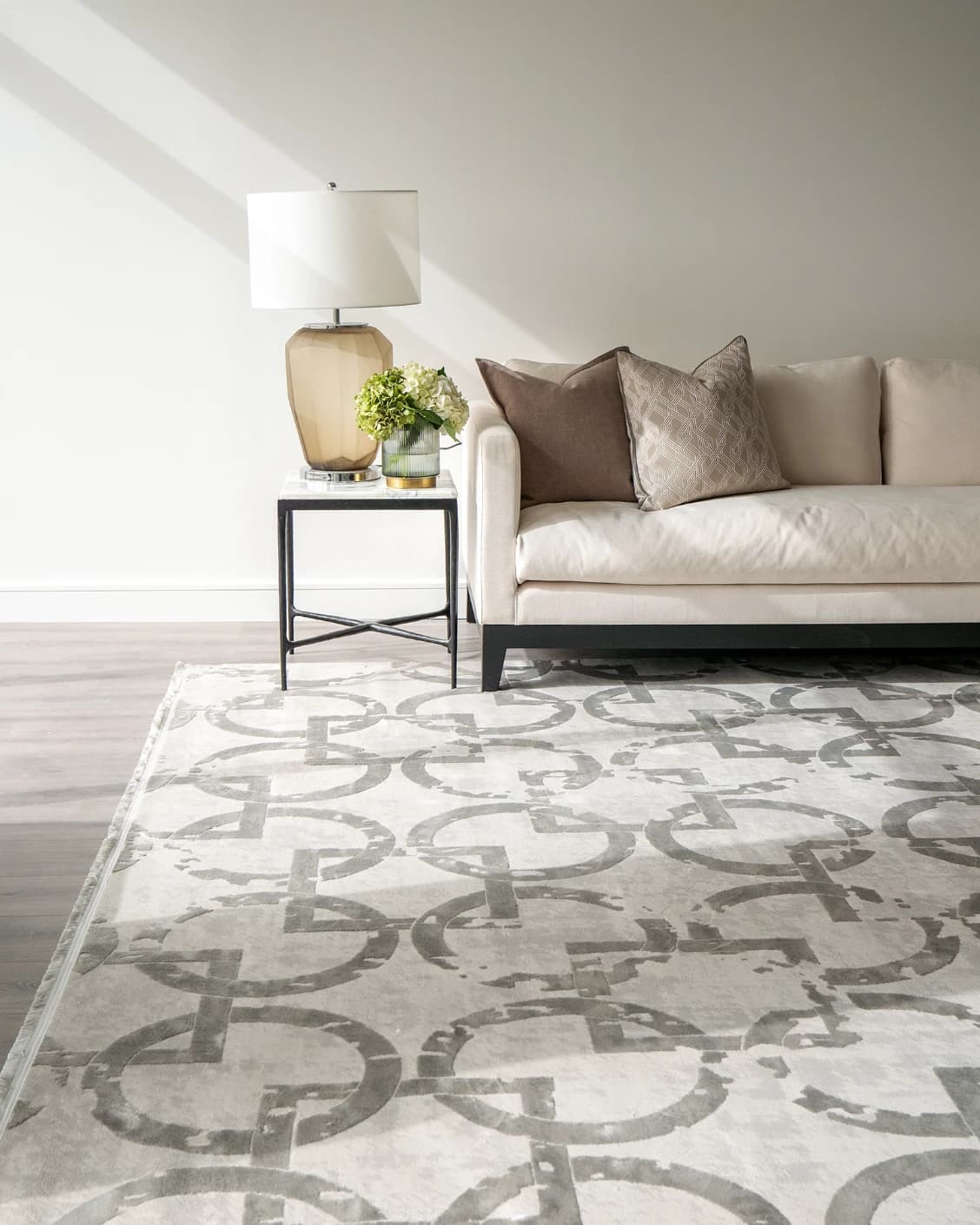 Cooper Dune carpets in grey and silver, shown in a lifestyle front view as image 2