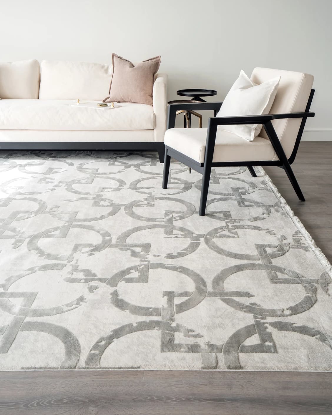 Cooper Dune carpets in grey and silver, shown in a lifestyle front view as image 3