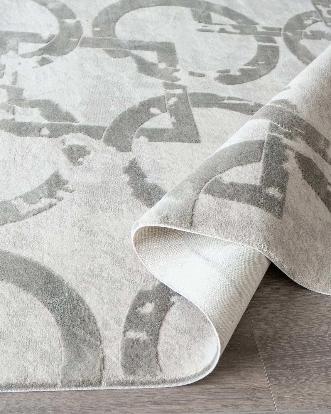Cooper Dune carpet in dune, grey and silver, shown in a product close-up as image 9