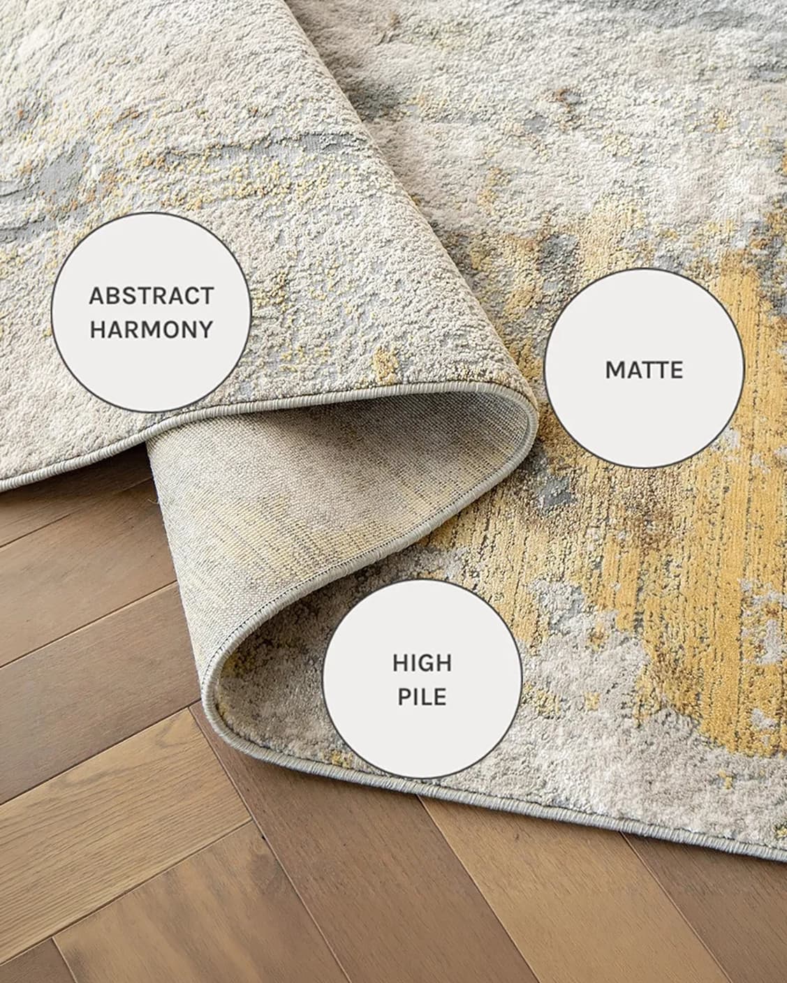 Cooper Goldberg carpets in grey and gold, shown in a close-up left view as image 14