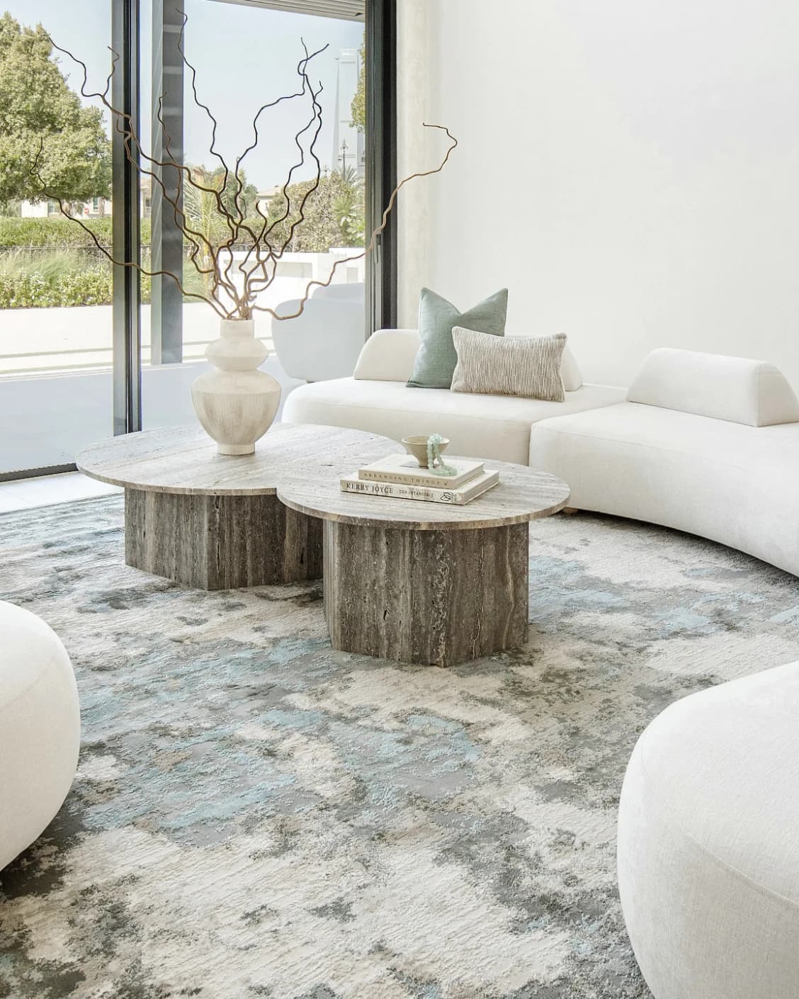 Cooper Sky carpet in sky, blue and grey, shown in a lifestyle front view as image 6