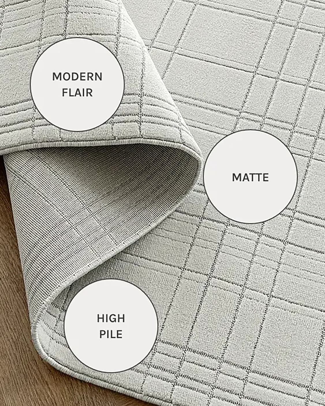 Corvin Sandy carpets in sandy, ivory and grey, shown in a close-up as image 14