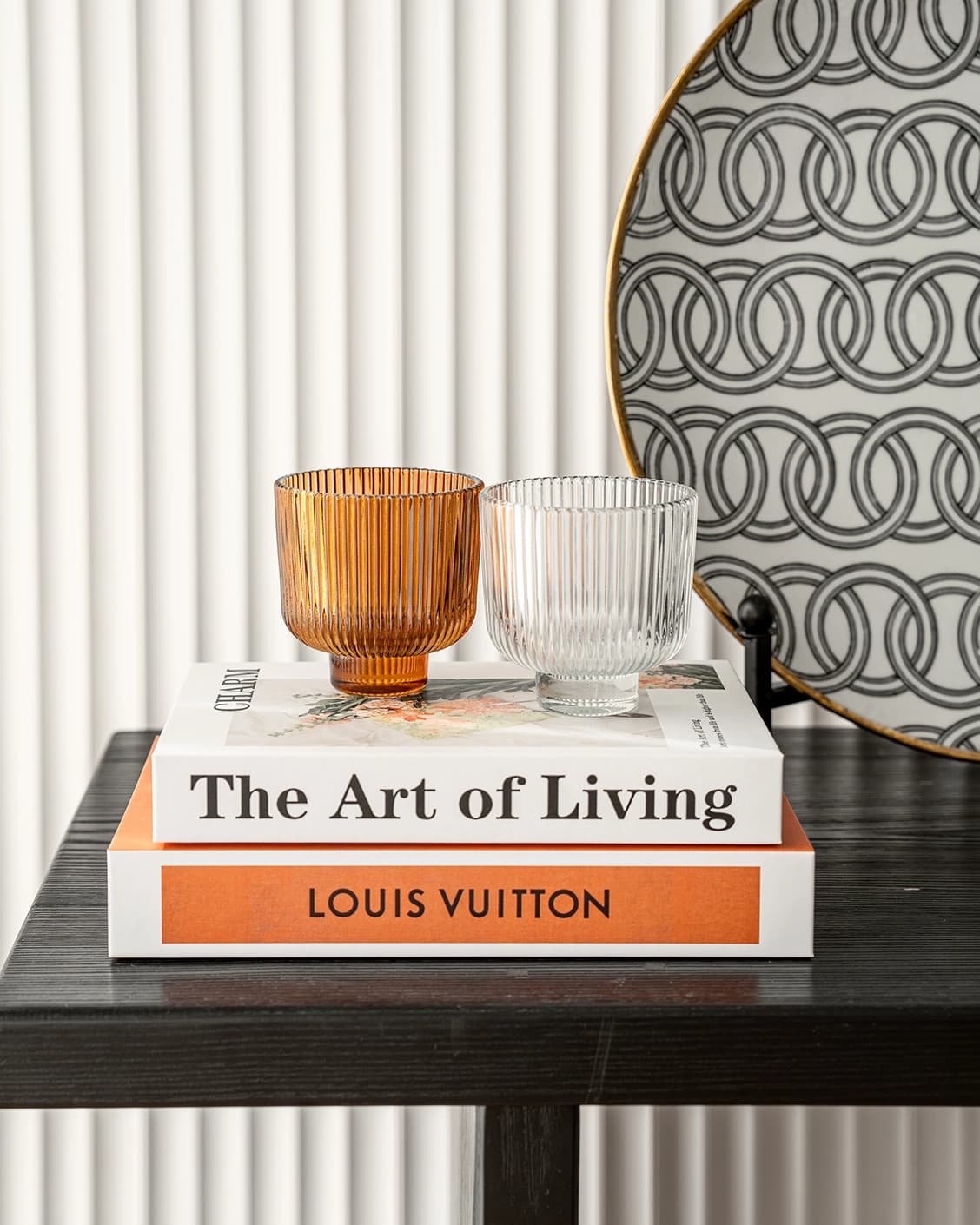Crista Bundle vases in brown and translucent, shown in a lifestyle front view as image 2