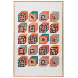 Cubism canvas in multicolour, shown in a product front view as image 1