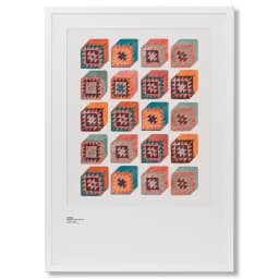 Cubism fine art print in multicolour, shown in a lifestyle front view as image 1