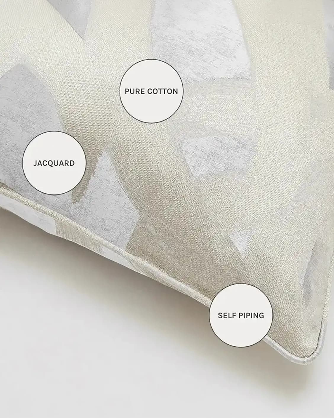 Danya Laurent cushions in silver and beige, shown in a product close-up as image 8