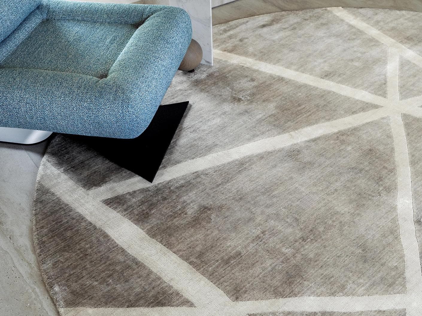 Dash Alba carpets in grey and ivory, shown in a lifestyle close-up top view as image 1