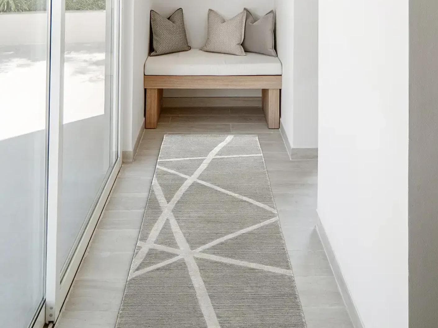 Dash Alba carpets in grey and ivory, shown in a lifestyle front view as image 3