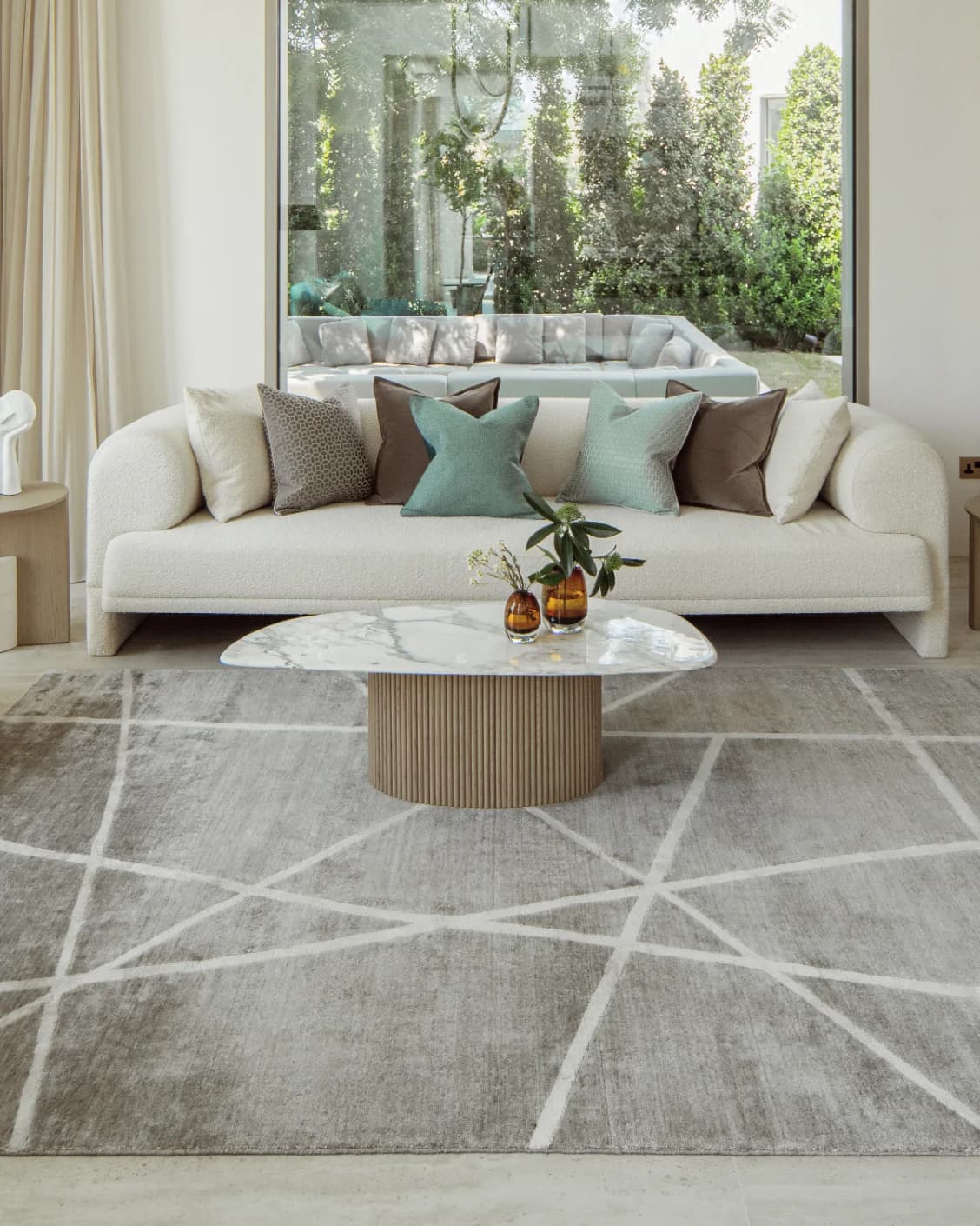 Dash Alba carpet in grey and ivory, shown in a lifestyle front view as image 4