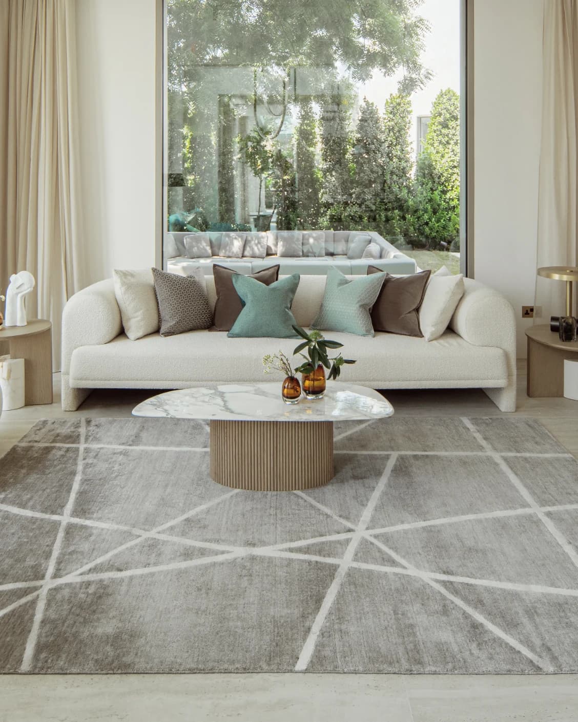 Dash Alba carpet in grey and ivory, shown in a lifestyle front view as image 5