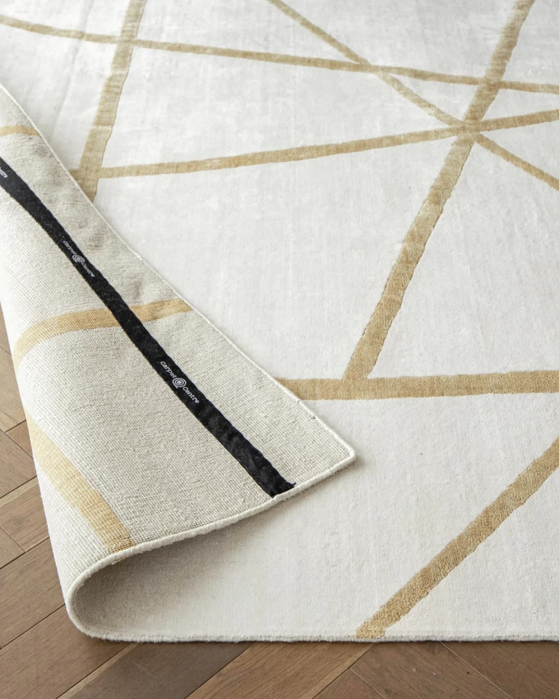 Dash Goldberg carpet in gold and off white, shown in a product front view as image 12