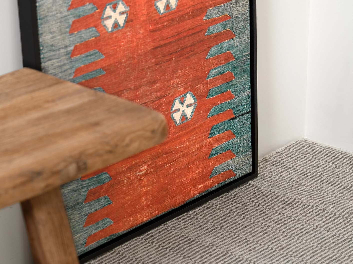 Denim Shades canvas in red and blue, shown in a lifestyle close-up as image 2