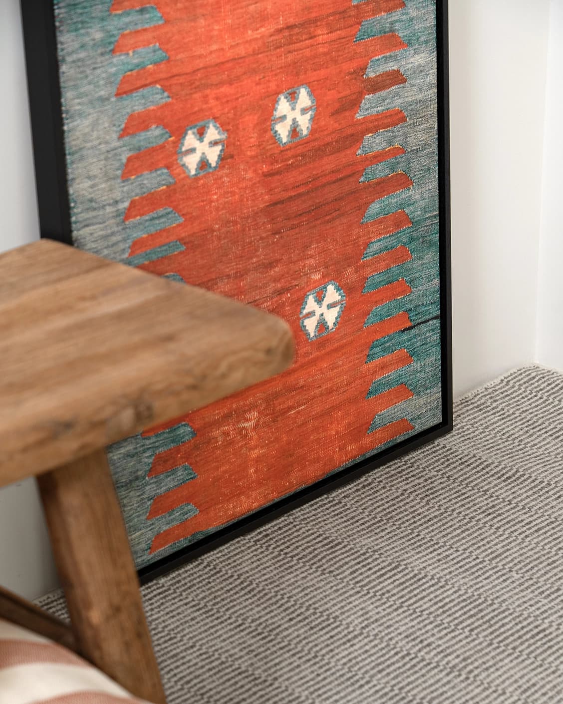 Denim Shades canvas in red and blue, shown in a lifestyle close-up as image 5