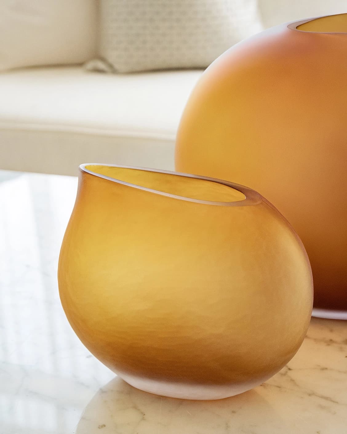 Denise Bundle vases in orange, shown in a lifestyle right view as image 6