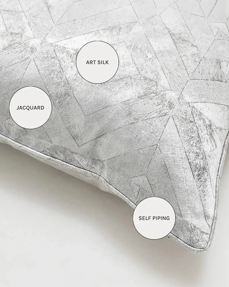 Diana Laurent cushions in silver, shown in a product close-up as image 8