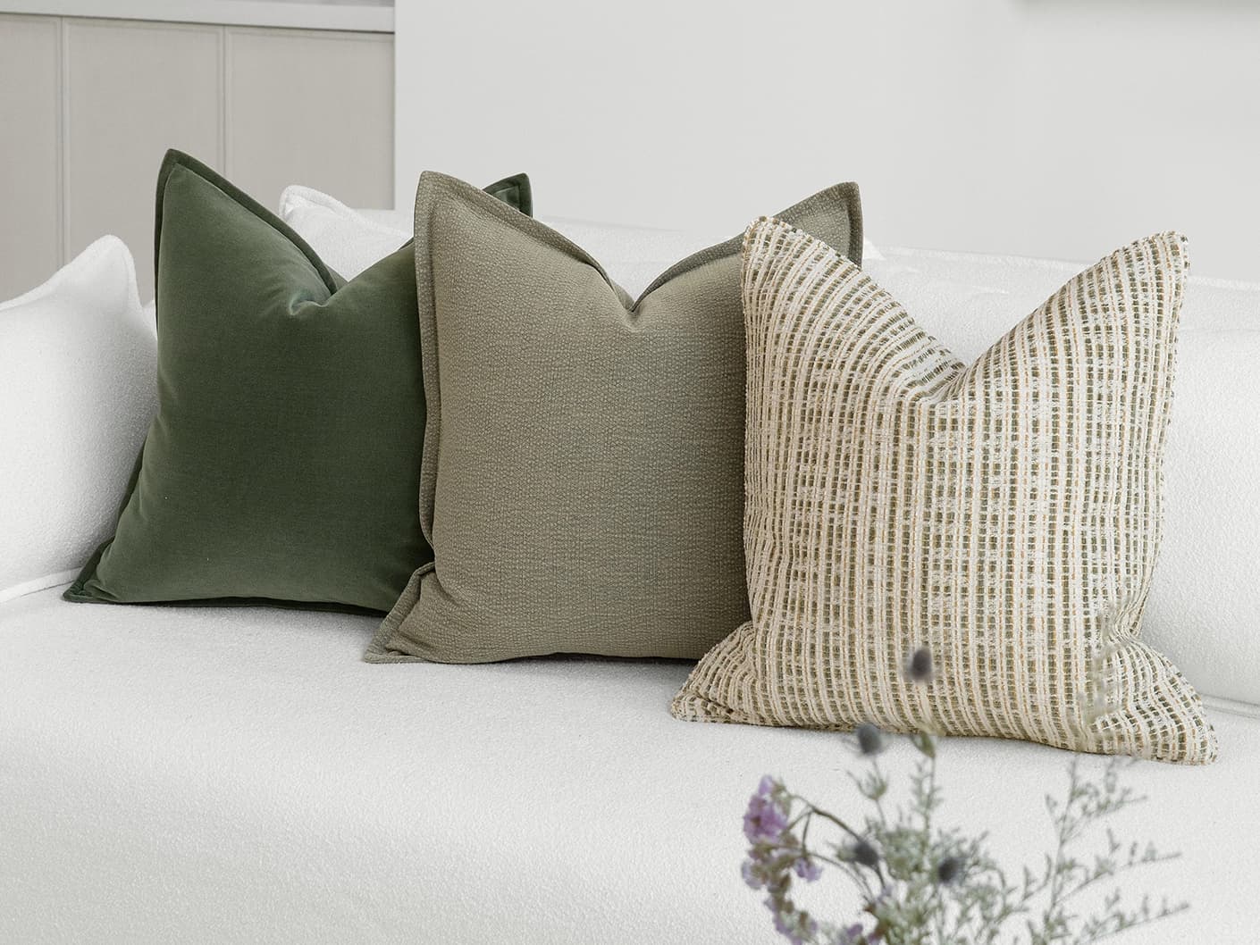 Diksha Bundle bundle cushions, shown in a lifestyle front view