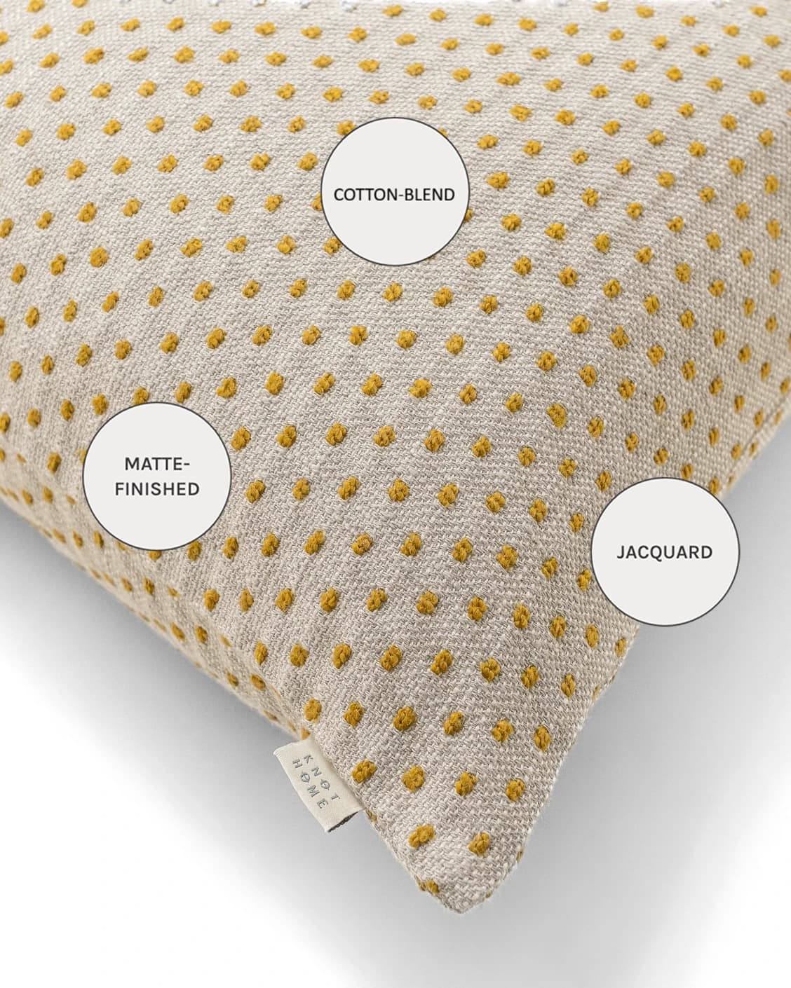 Dotty Barrymore III cushion in beige and grey, shown in a product top view as image 11