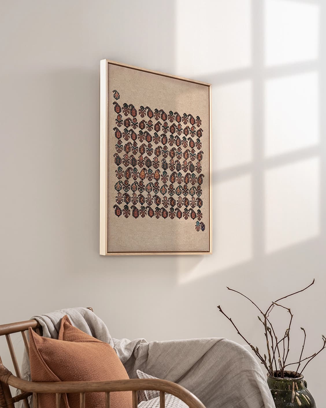 Paisley Park canvas in beige and multicolour, shown in a lifestyle left view as image 3