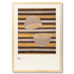 Eggsercise fine art print in yellow, brown and beige, shown in a product front view as image 1
