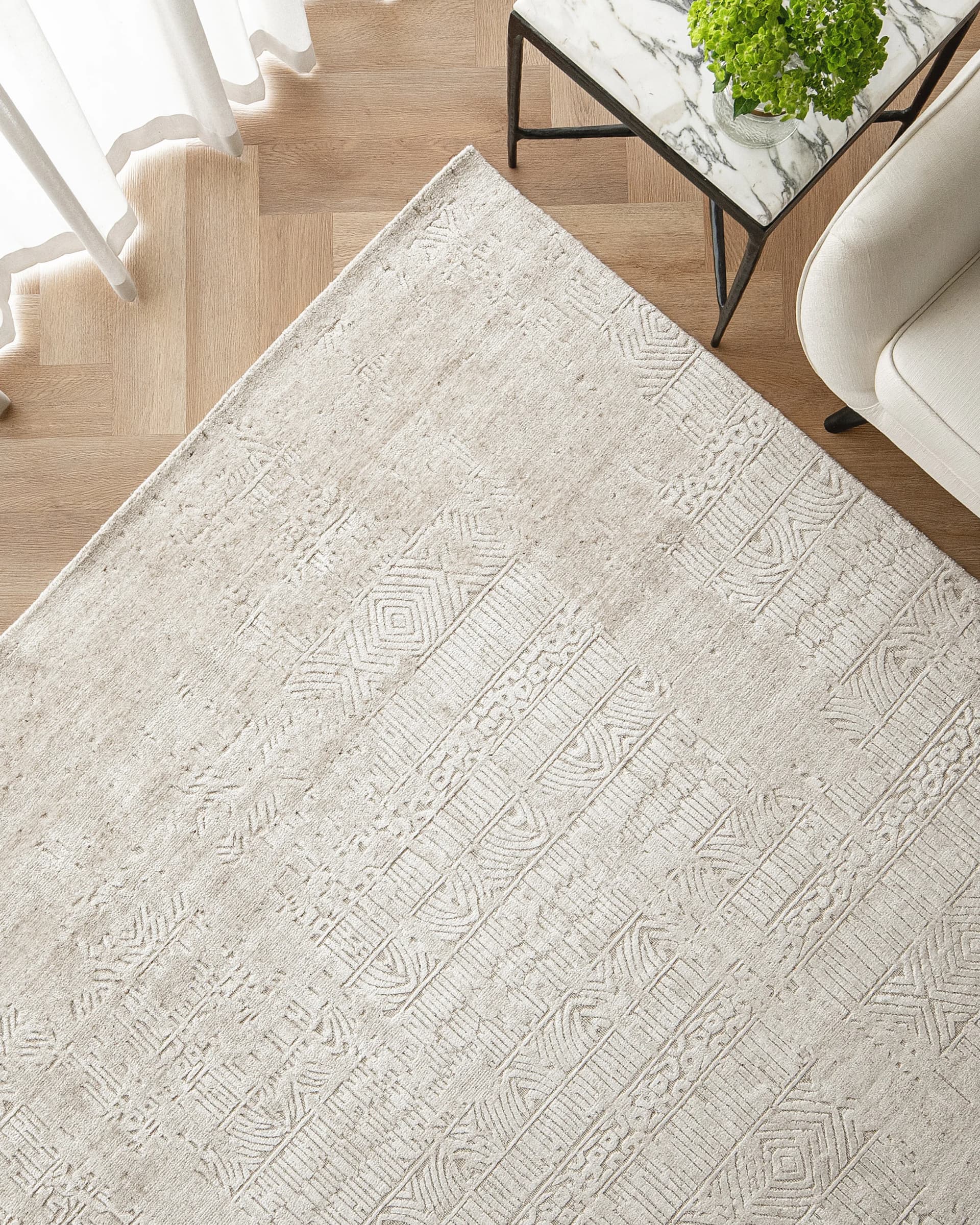 Eh Ava Limestone Round pots, shown in a lifestyle top view as image 9