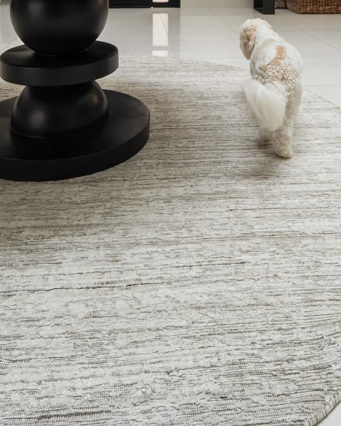 Eh Harvey Travertine Round pots in beige, shown in a lifestyle close-up as image 5