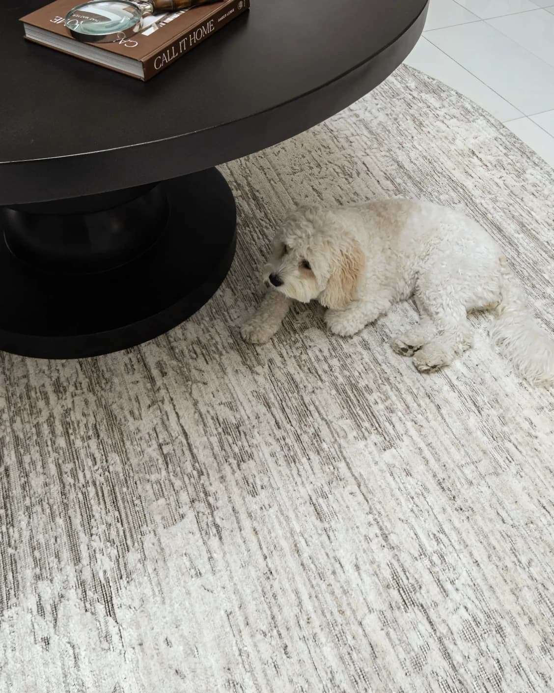 Eh Harvey Travertine pots in beige, shown in a lifestyle close-up as image 5