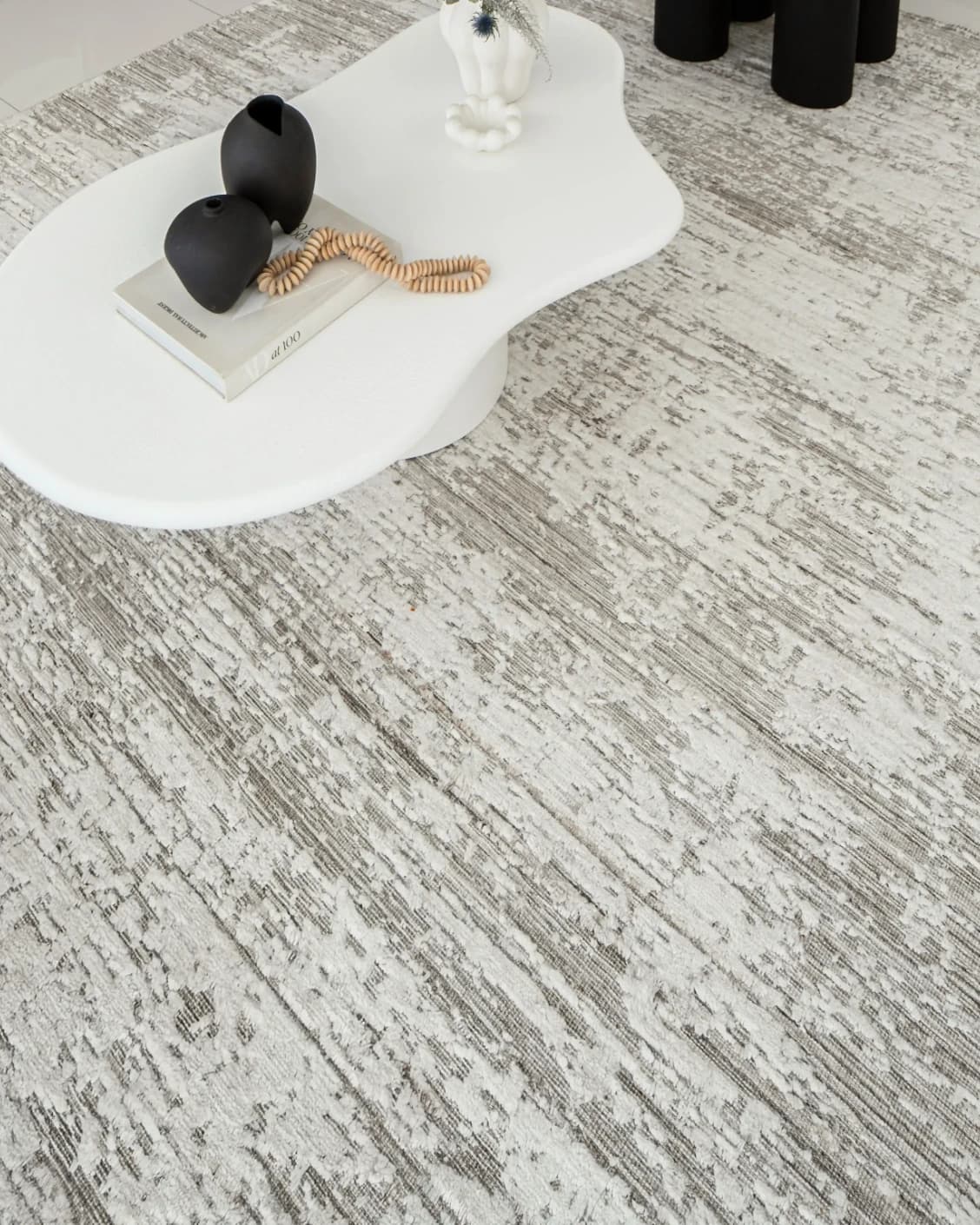 Eh Harvey Travertine pots in beige, shown in a lifestyle top view as image 9