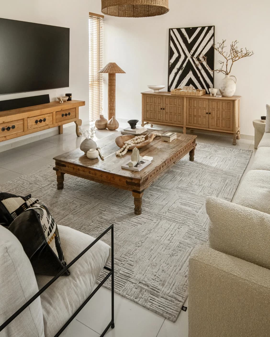 Eh Riley Stone carpet in beige, shown in a lifestyle right view as image 6