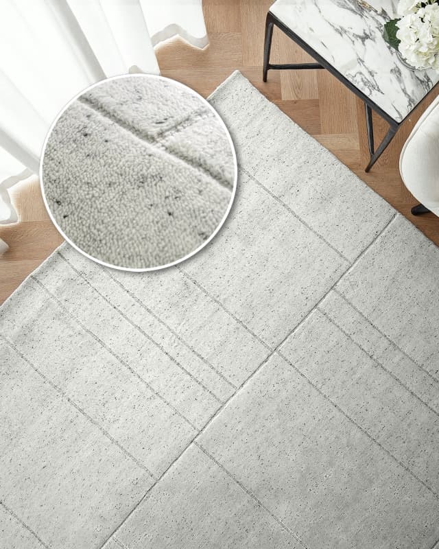 Elliot Alba carpet in grey and white, shown in a product top view as image 2