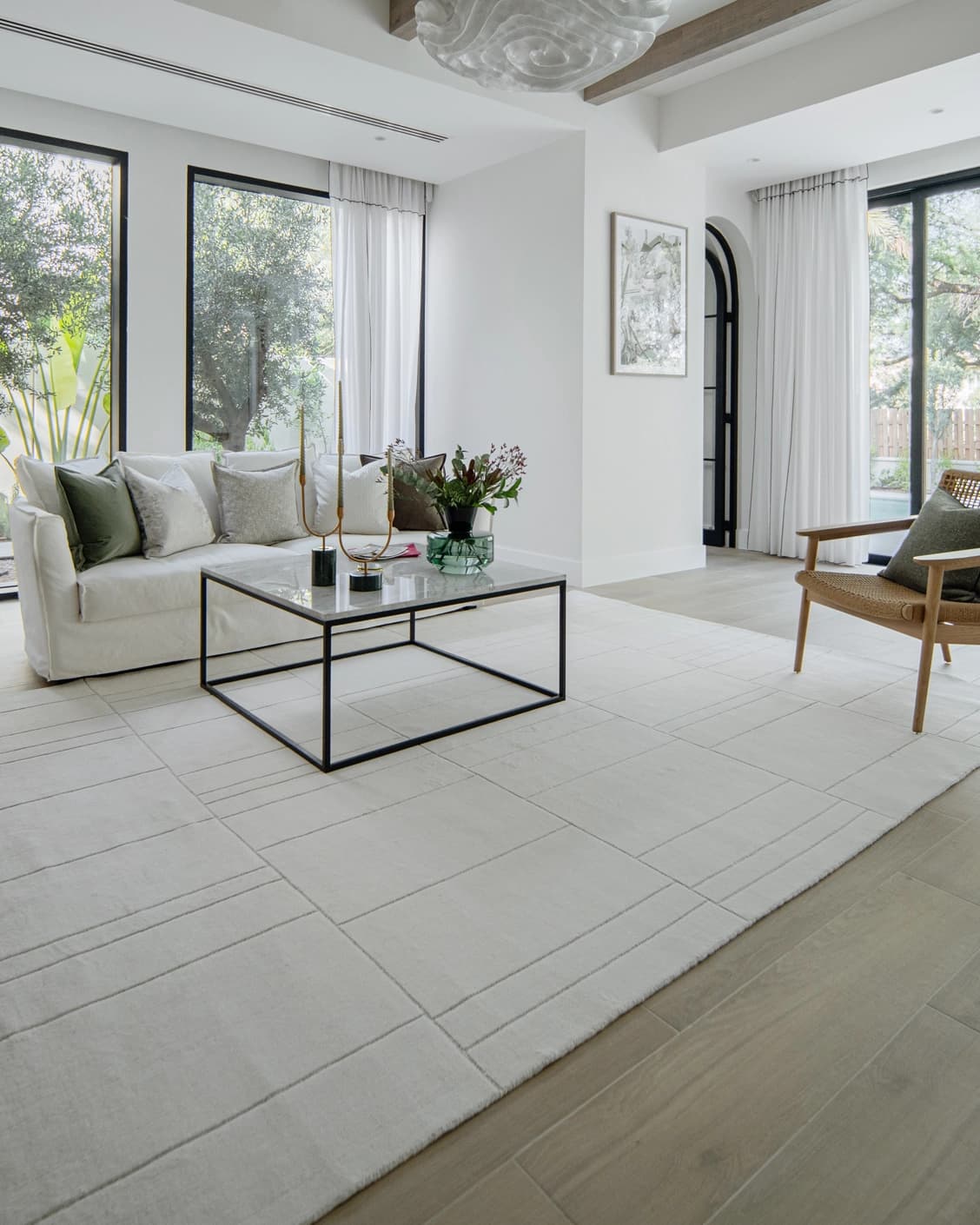 Elliot Bianca carpet in white and pearl, shown in a lifestyle left view as image 7