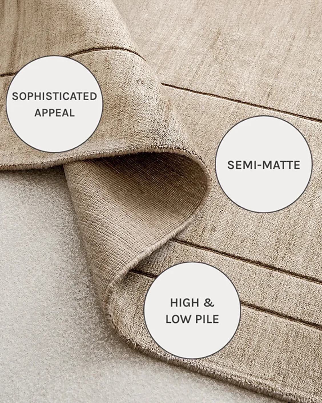 Elliot Sandy carpets in sandy, beige and taupe, shown in a close-up as image 15