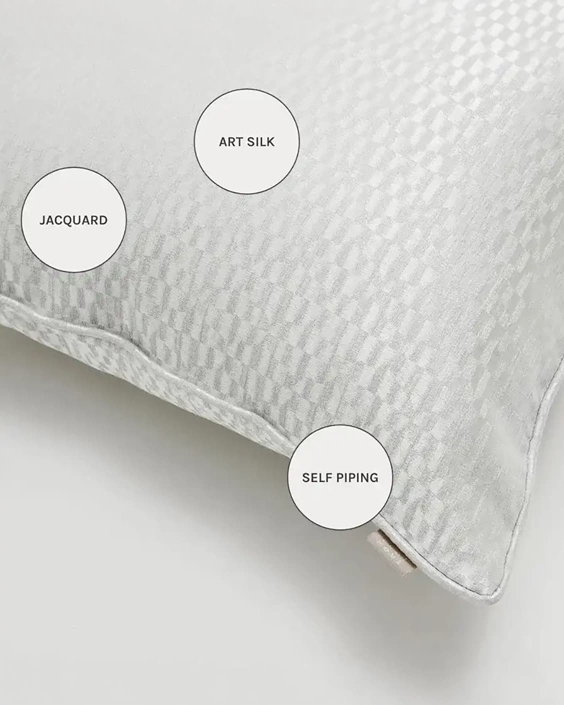 Elodie Bianca cushions in silver, shown in a product close-up as image 8