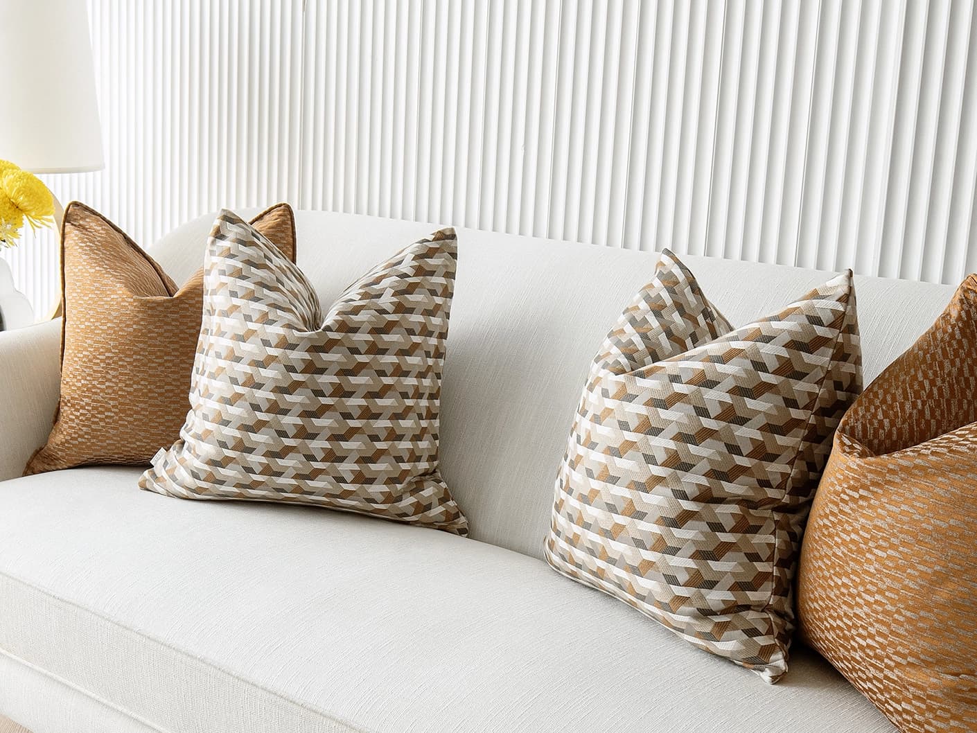 Elyana Bundle bundle cushions, shown in a lifestyle front view
