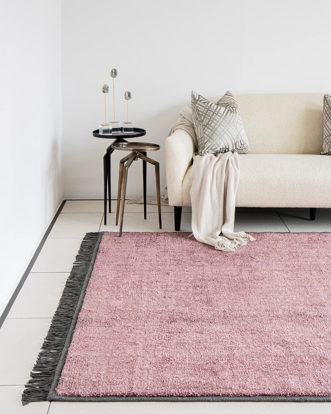 Elyse Rosso carpets in pink, shown in a lifestyle front view as image 1