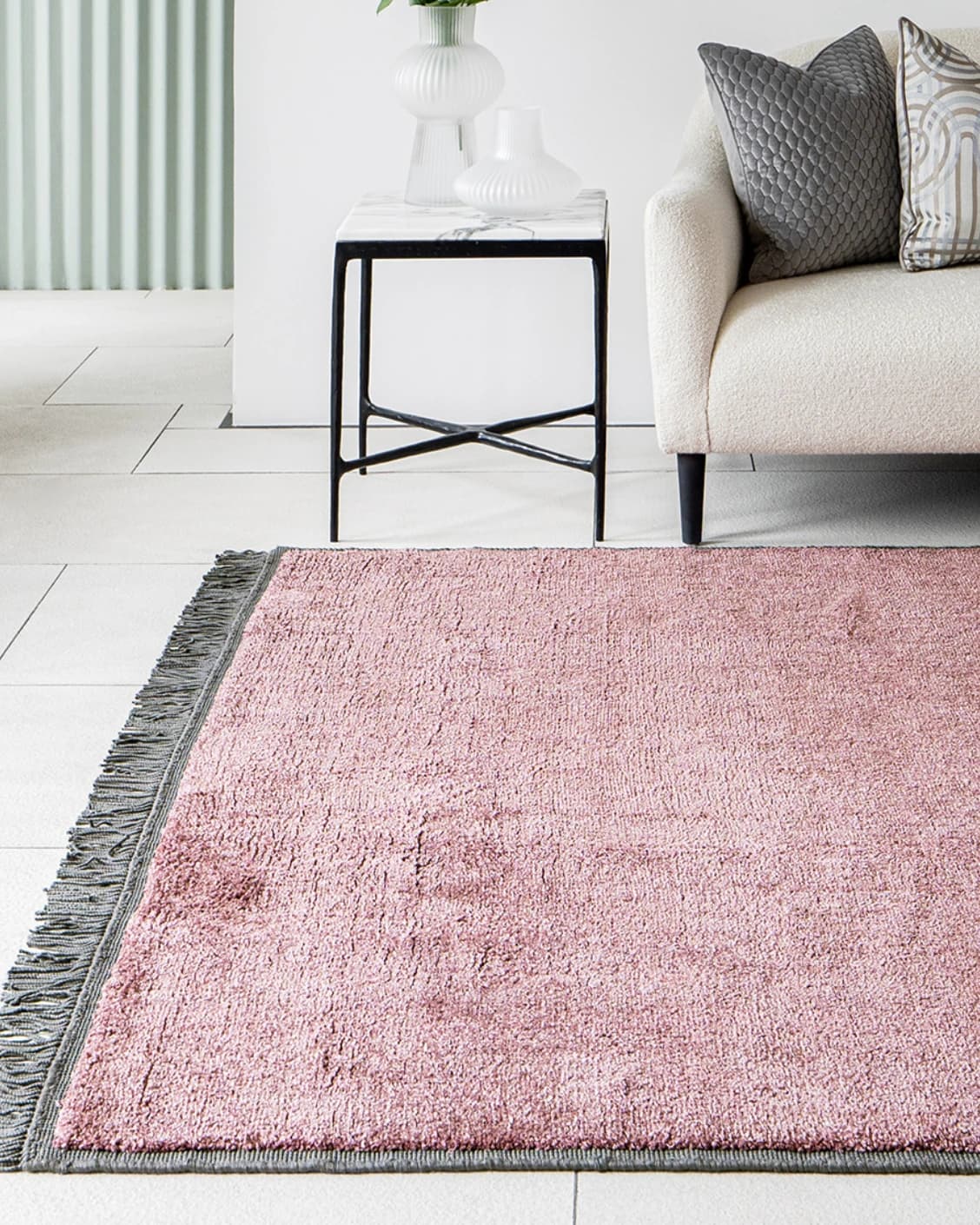 Elyse Rosso carpets in pink, shown in a lifestyle front view as image 2