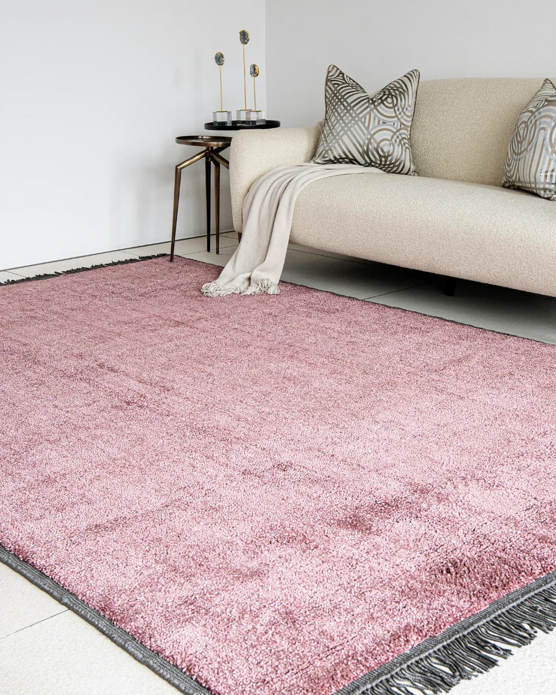 Elyse Rosso carpet in pink, shown in a lifestyle right view as image 7