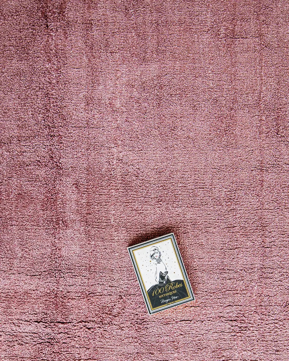 Elyse Rosso carpet in pink, shown in a lifestyle top view as image 8